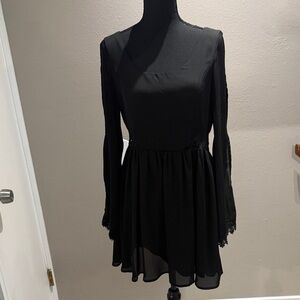 Elegant Black Long Sleeve Dress